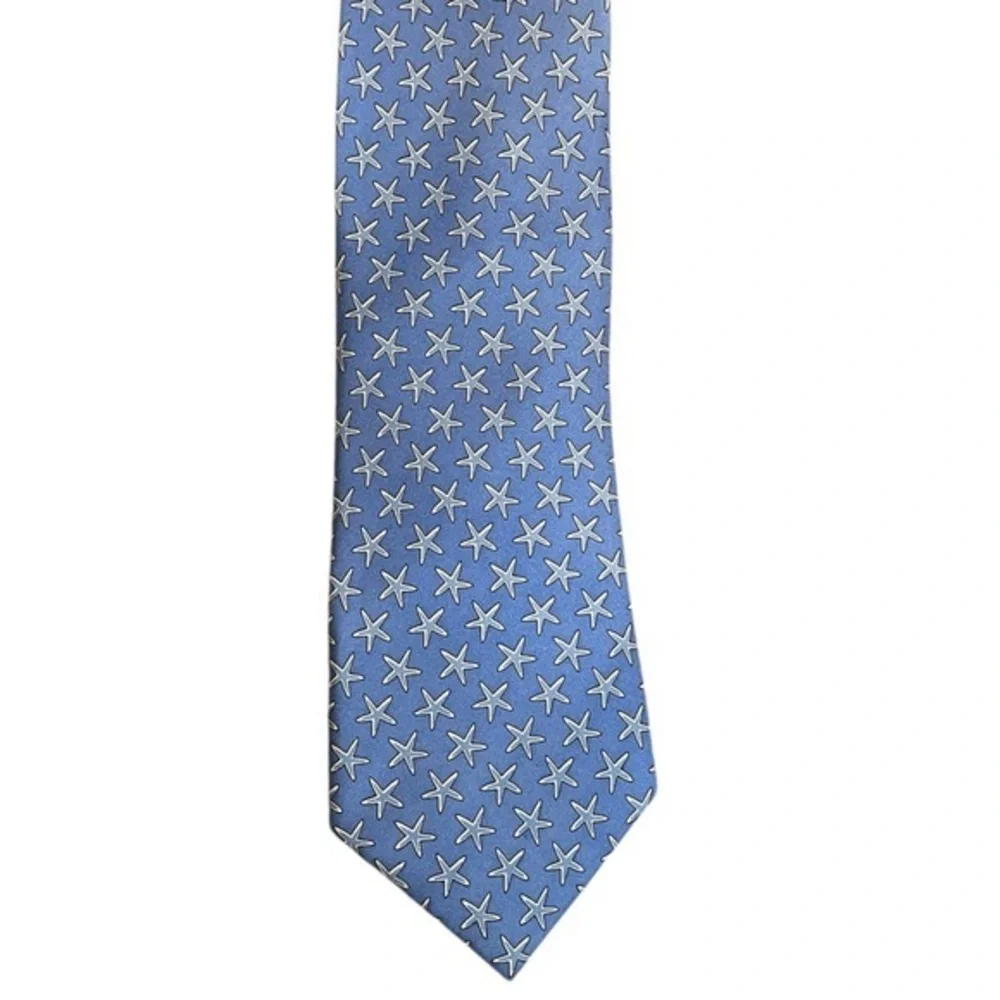 ALYNN blue silk starfish tie